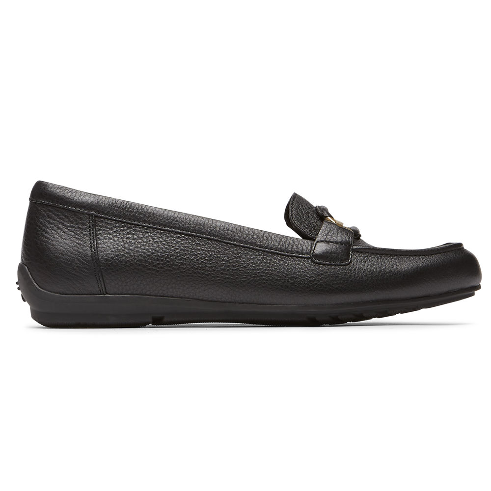 Rockport Womens Loafers Black - Total Motion Circle Driver - UK 891-CSEBMD